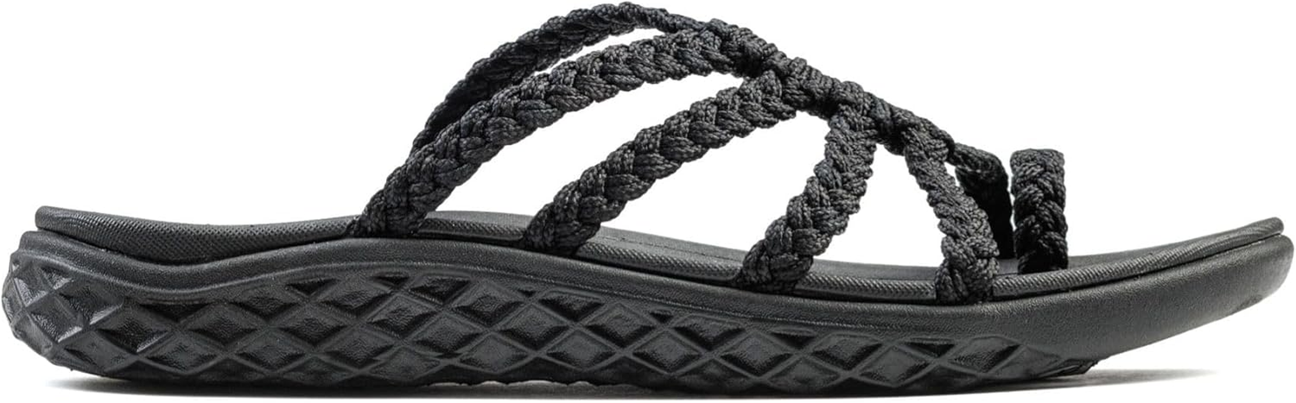 Plaka Wave Flip Flops for Women with Arch Support &ndash; Comfortable Womens Flip Flops for Walking &ndash; Lightweight Vegan Summer Sandals &ndash; Water Resistant and Stylish Beach Slides, Black, 8 image number 4