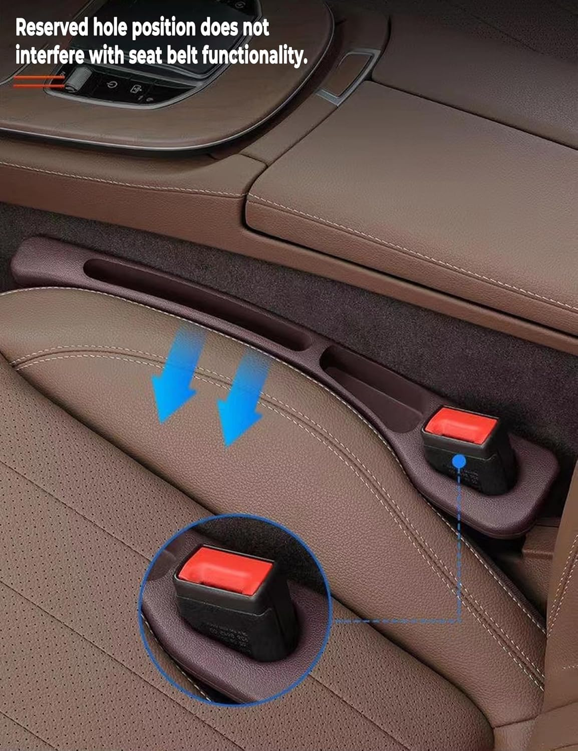 Car Seat Gap Filler, 2 Pack Soft Foam No Drop Black Blocker & Organizer, Fills Crevice between Seat & Console - Universal Fit for Car, SUV, Truck - DEMIBAZ