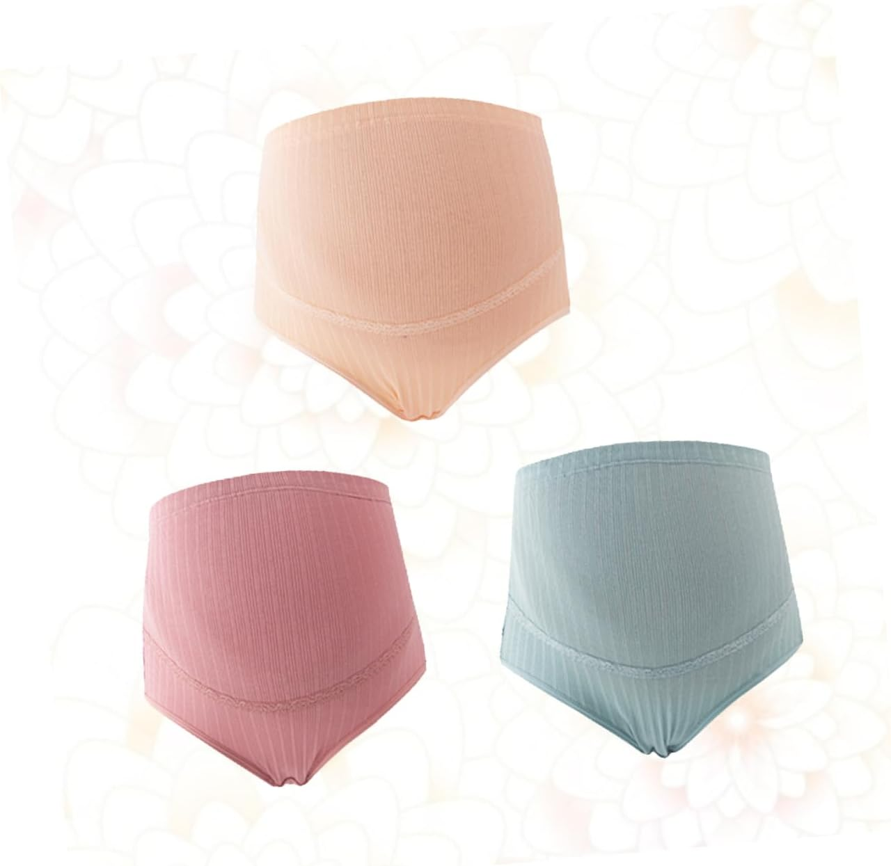 3Pcs High Waist Maternity Panties Cotton Skin Blackish for Pregnant Women Underwear Adjustable Splice Stomach Lift Function for Daily Comfort