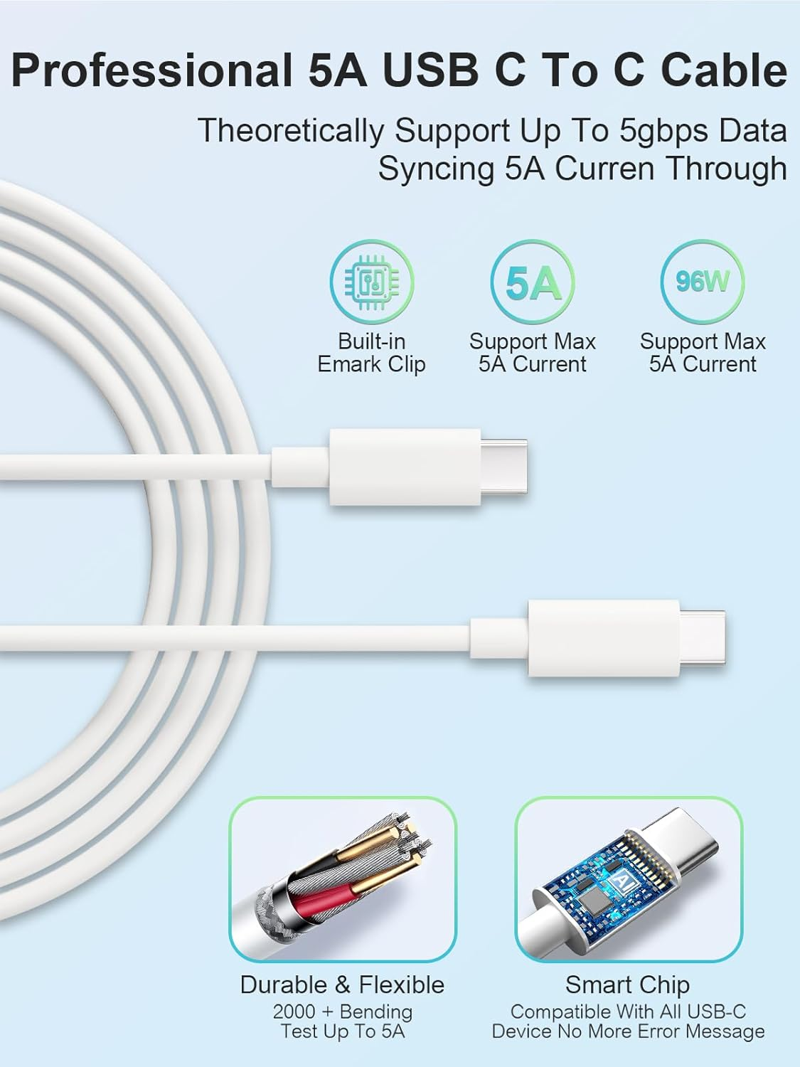Macbook Pro Charger 96W USB-C Power Adapter for Macbook Pro Macbook Air 13 13.6 14 15 16 Inch, Fit for Mac Book Laptop Retina M1 M2 M3 M4 2025 2024 2023 2022 2021 2020 2019 2018 Fast Charging Charger image number 1