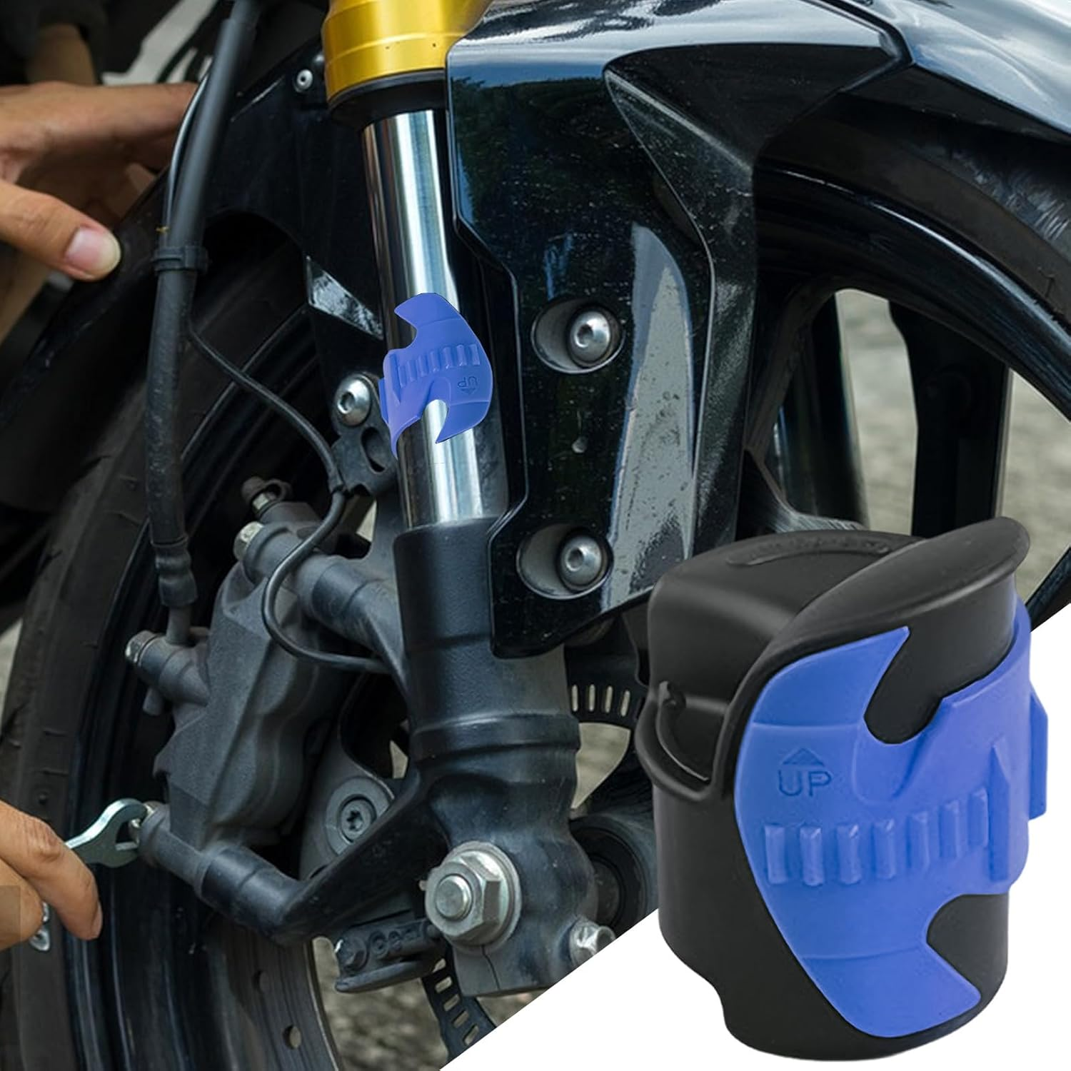 Motorcycle Front Fork Shock Absorber - Front Fork Shock Absorber Cleaning Tools | Repair and Maintenance of Mud Remover Cleaner Fits 45-55Mm Seal Mate Oil - Black image number 7