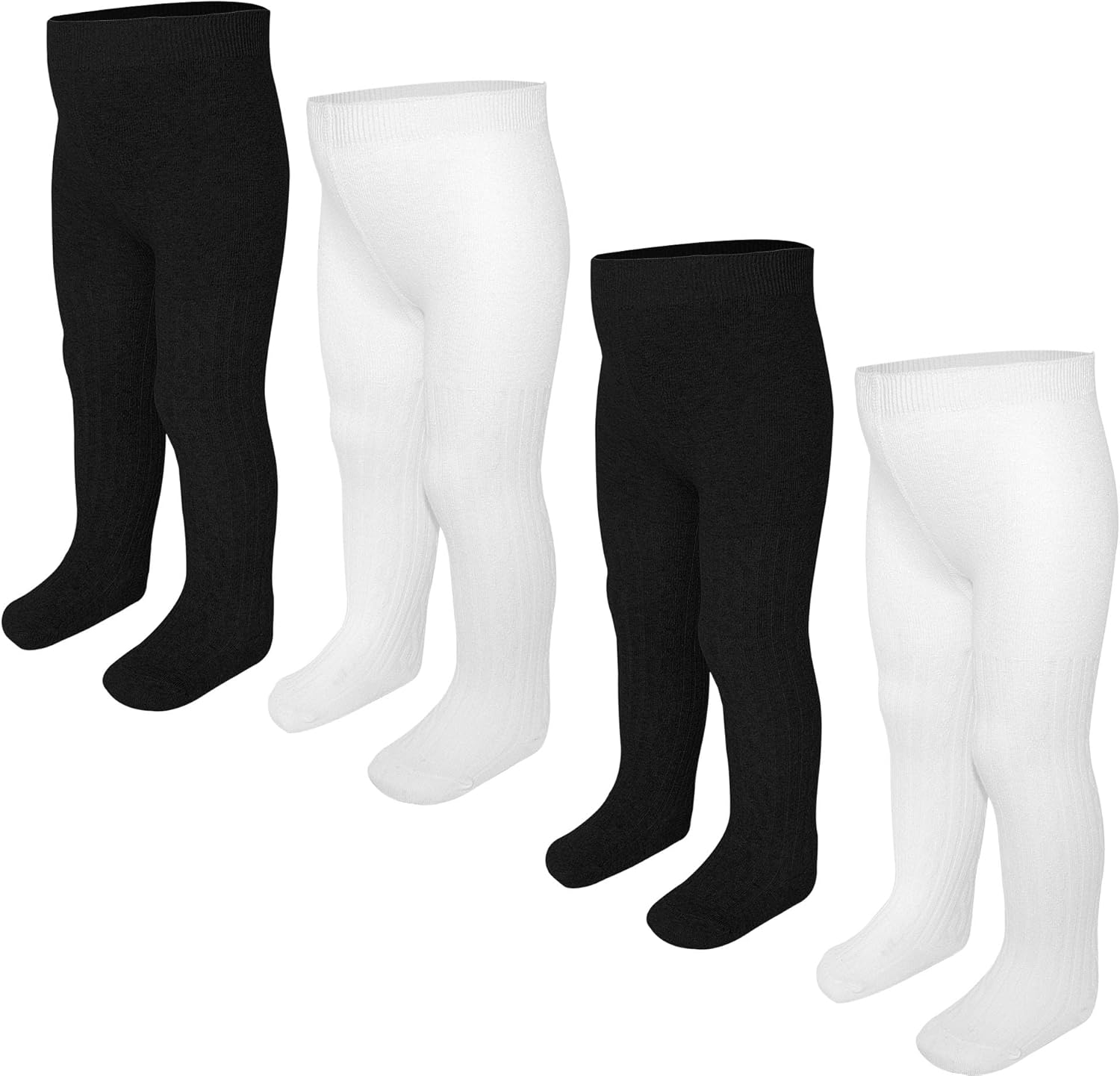 ZERULETS Baby Girls Boys Tights Cable Knit Girls Cotton Leggings Kids Thick Warm Pantyhonse Newborn Stockings 4 Pack for 6 Months-6 Years