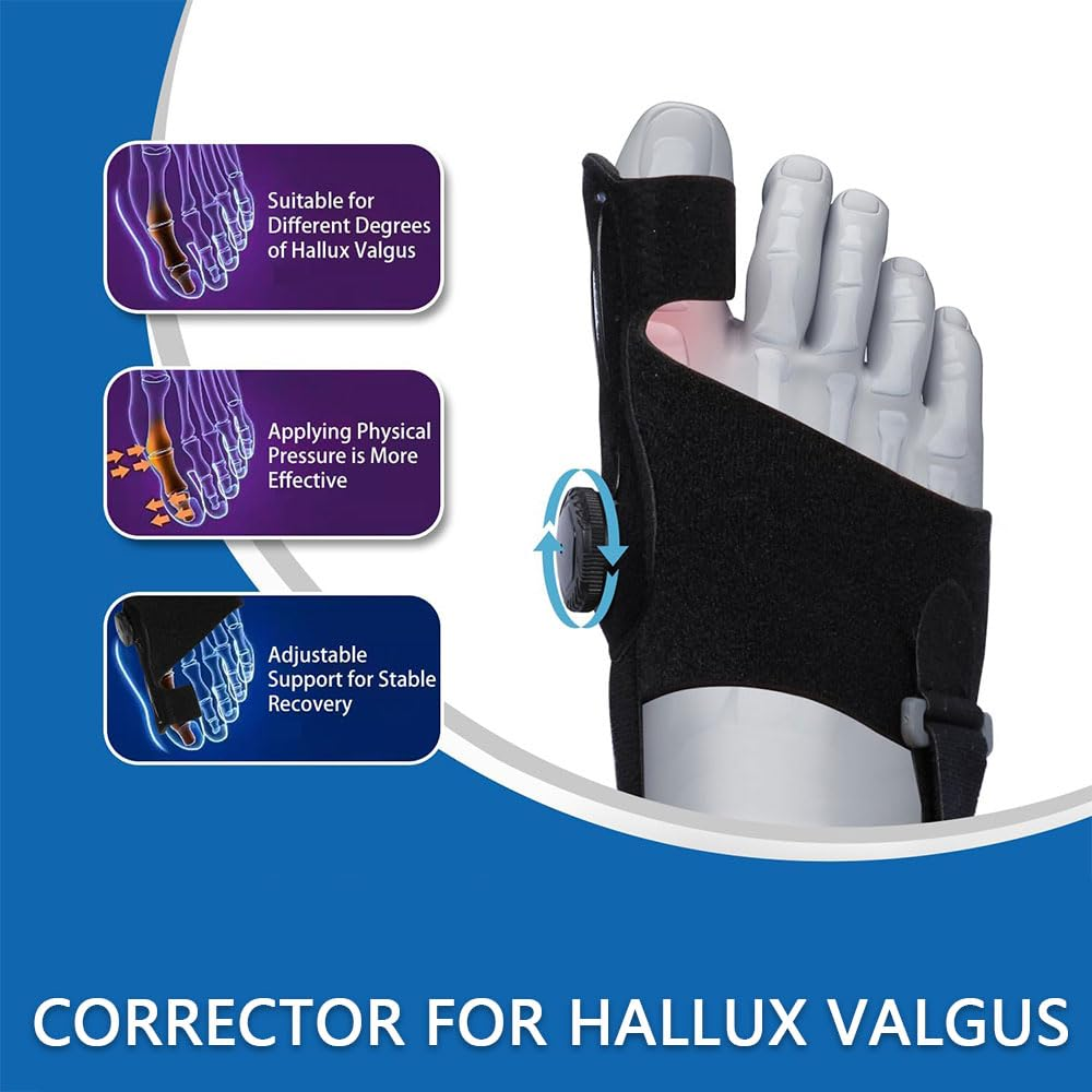 Bunion Corrector for Women & Men &ndash; Adjustable Orthopedic Big Toe Splint for Hallux Valgus Pain Relief, Toe Separator for Day & Night Support, Fits Left or Right Foot(Right) image number 1