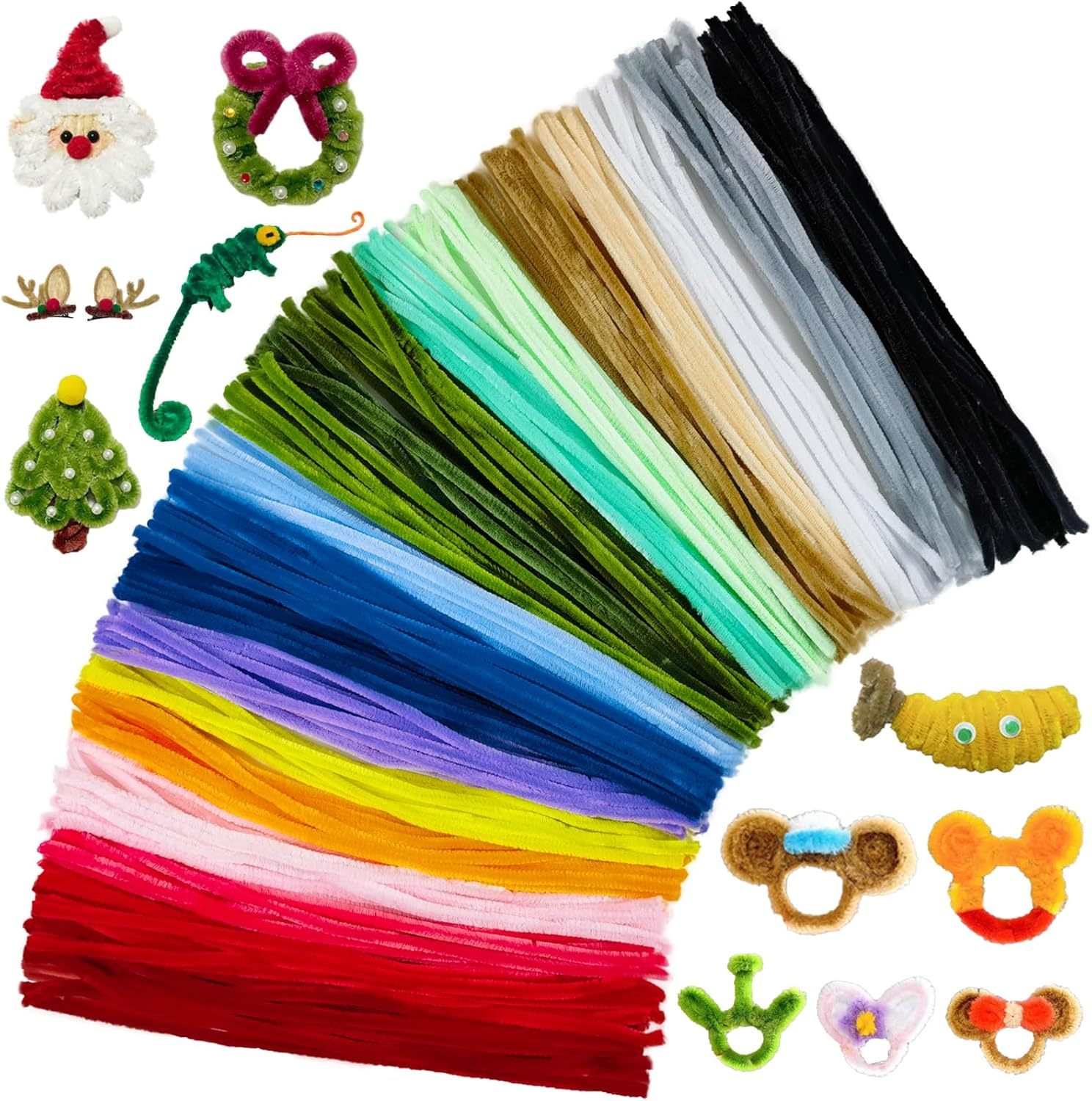 ESUOHYM 230PCS Upgraded 20 Colors Pipe Cleaners Craft Chenille Stems DIY Art Supplies Colorful Thick Fluffy Fuzzy Wire Sticks Bulk for Kids and Adults (20Colors)