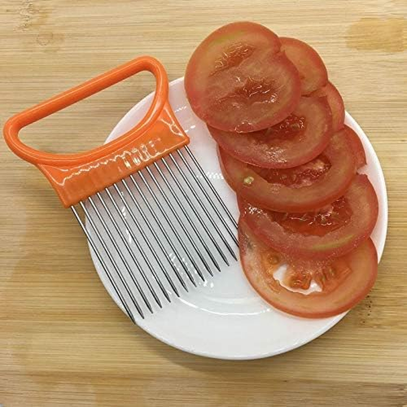 Kitchenware Gadgets Stainless Steel Vegetable Onion Cutter Holder Meat Needle Kitchen Tools (Orange) Kitchenware Gadgets (Color : Orange) image number 2
