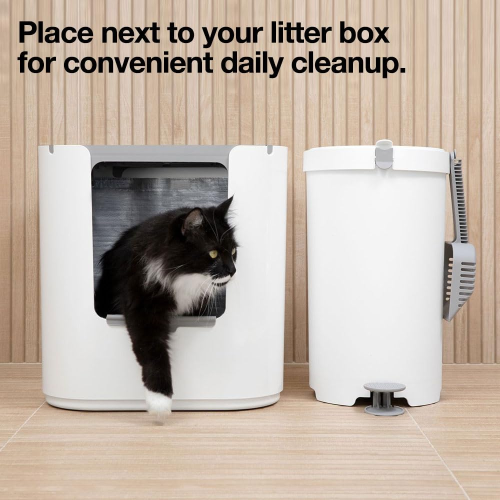 Modkat Litter Keeper - Cat Litter Disposal (Includes Litter Scoop, 2X Bamboo Charcoal Filters, and 10X Recycled Waste Bags (Gray) image number 5