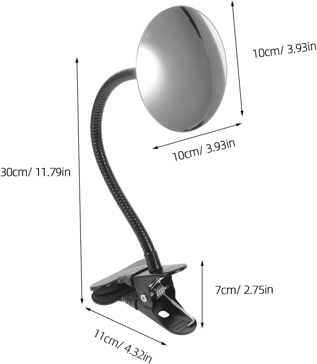 Beatifufu Convex Desk Mirror for Cubicle Security Rotatable Small Office Rearview Monitor Space-Saving Clamp Design for Personal Safety and Blind Spot Awareness image number 6