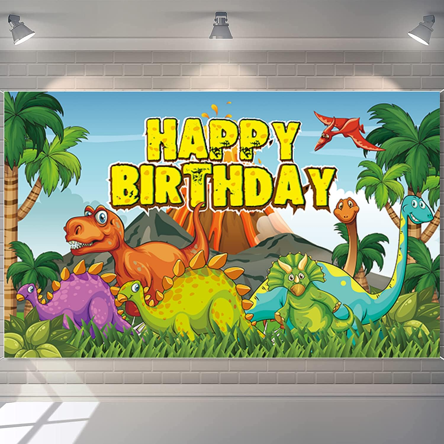Yuanbigtai Jungle Animal Theme Background Birthday Party Decorations, Cute Wild Animal Elements,Happy Birthday Banner Forest Background Suitable for Birthday Party,Kids Birthday Decoration 6 X 3.6 Ft