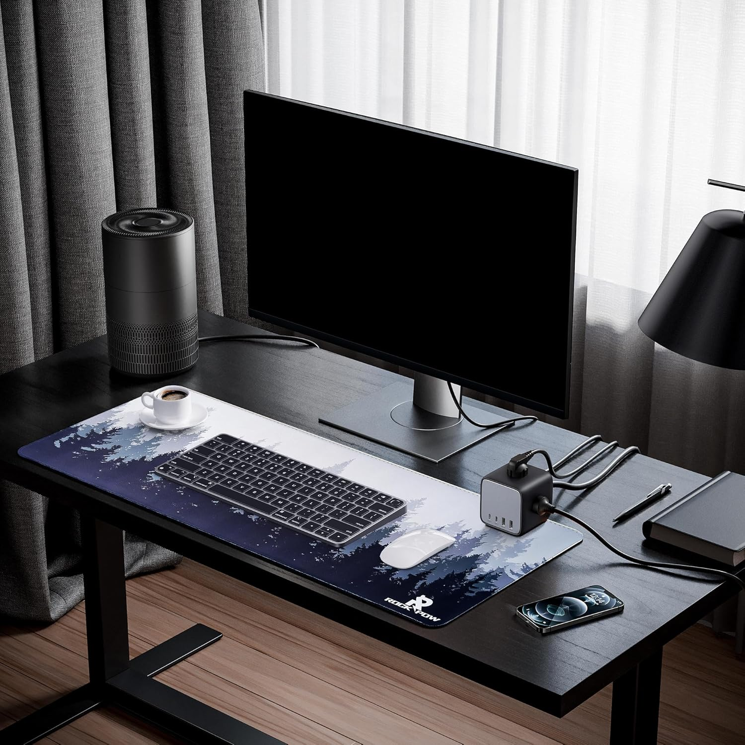 ROCK POW Large Gaming Mouse Pad XXL with Stitched Edges, Extended Gaming Mousepad, Waterproof Keyboard Pad, Anti-Slip Surface Computer Desk Mat, Forest, 31.5X11.8In (80X30Cm) - Multicolor1 image number 5