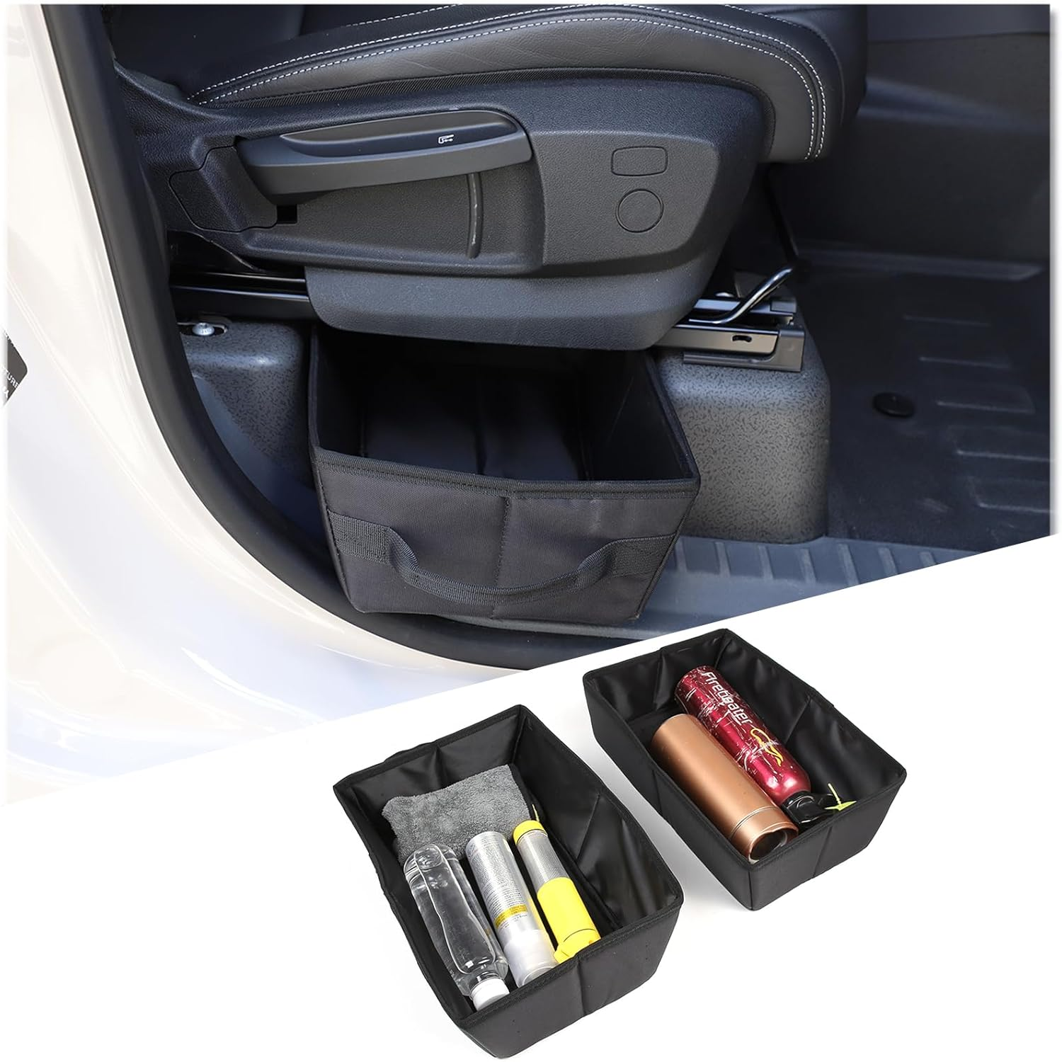 Yinaniutos Under-Seat Storage Organizer Compatible with INEOS Grenadier 2020-2025 Accessories | 600D Oxford Fabric Front Seat Hidden Storage Box (Black, 1Pcs)