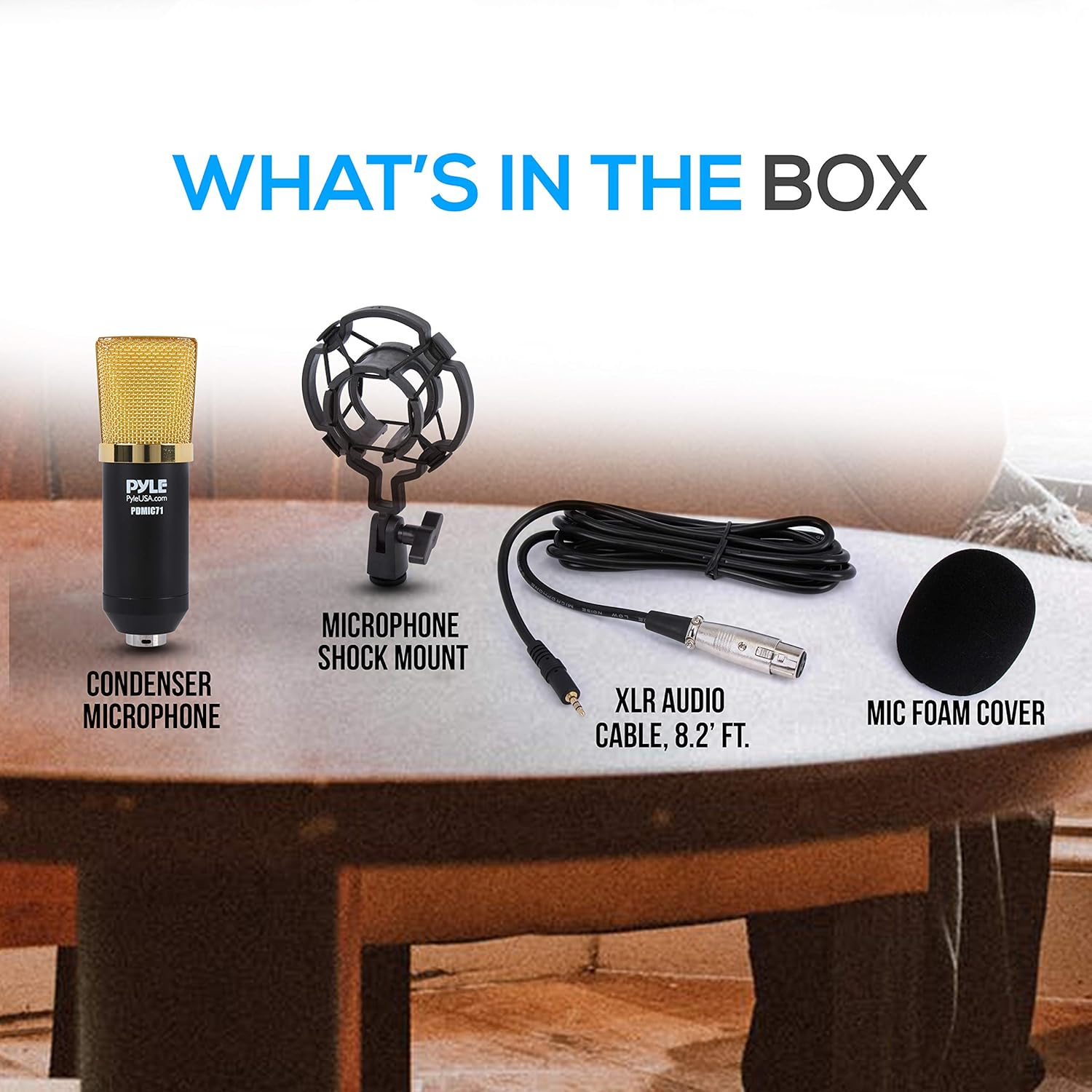 Condenser Microphone Bundle, 3.5 Mm Recording Microphone, Shock Mount Plug and Play,Computer Microphone, Podcast, Recording, Studio Vocal, Youtube - Pyle PDMIC71 image number 1