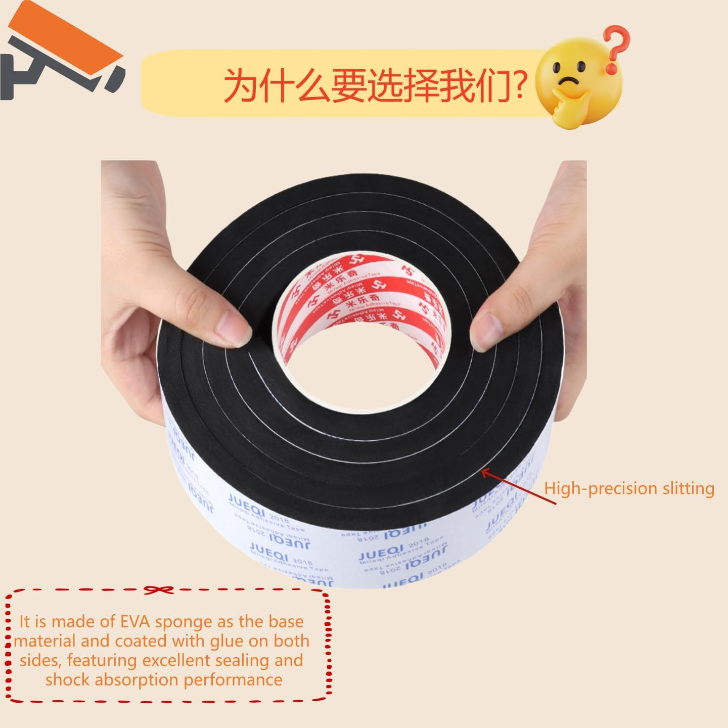 2 Pack Sealing Foam Tape, Single Sided Adhesive Door Window Seal Strip for Insulation,Draft Stopper, Soundproofing, Dust and Air Block (Black) &ndash; 42Cm X 10Mm X 1Mm image number 1