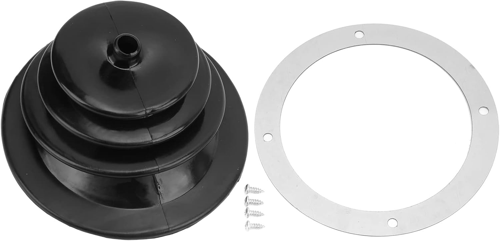 Universal Rubber Gear Shift Handbrake Lever Boot Plate Kit round 5.250In Dustproof Black image number 1