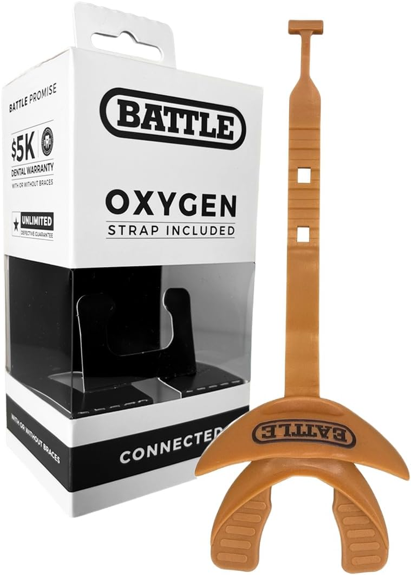 Battle Oxygen Lip Protector Mouthguard with Connected Strap - Neon Yellow image number 5