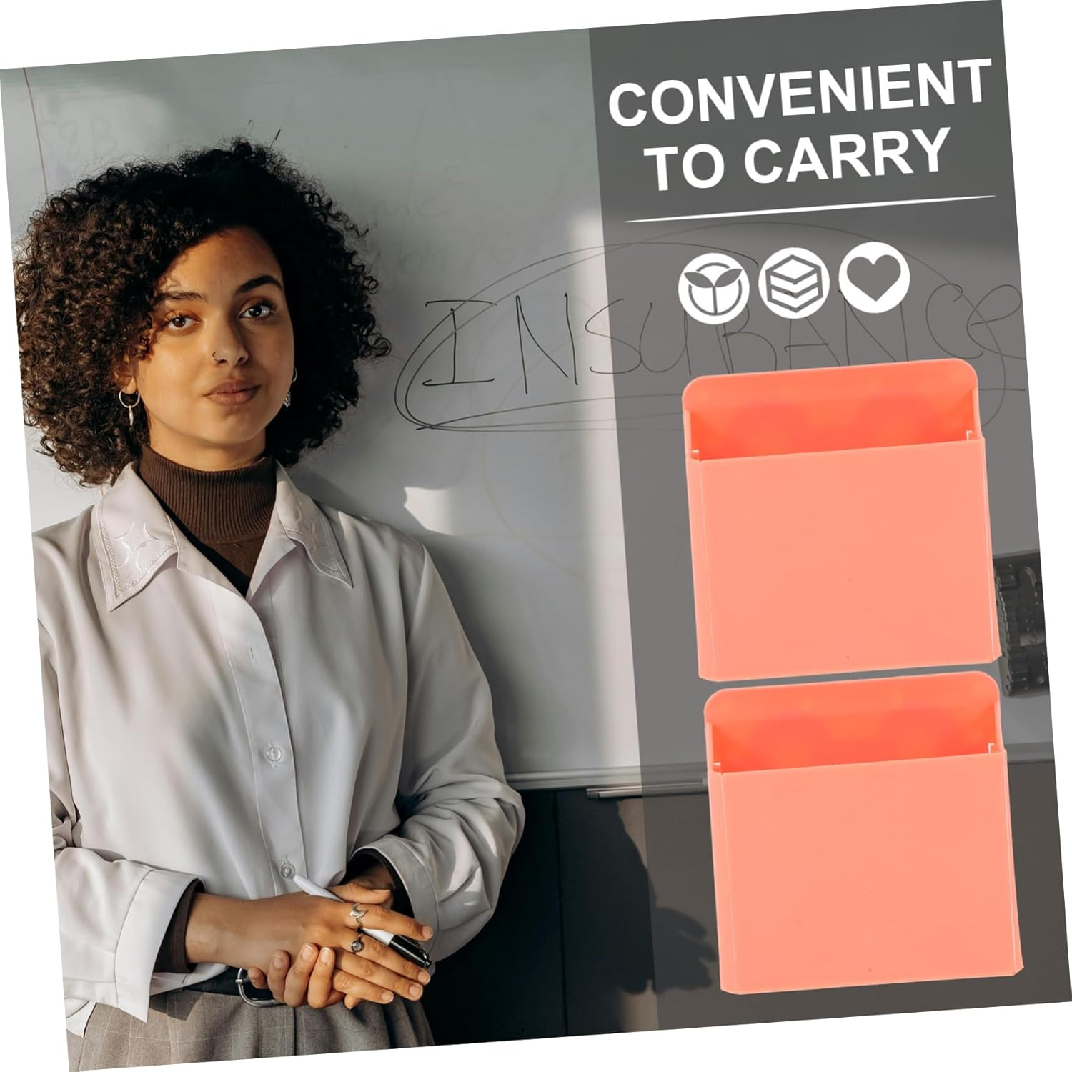 WEKADRIN 2Pcs Suction Cup Pencil Case for Whiteboard Office Desk Accessories Desk Storage Organizer Whiteboard Marker Holder image number 6