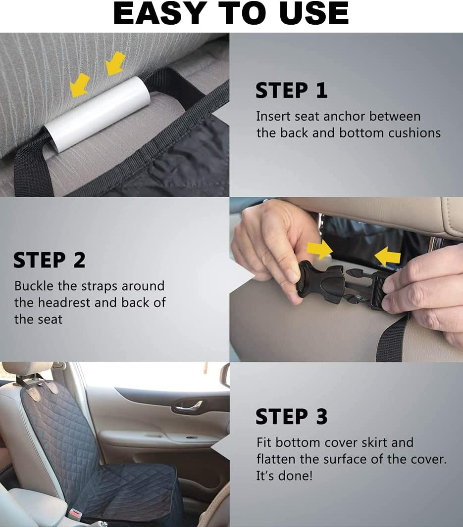 Front Pet Seat Cover Skyour Protector for Dogs Cats Car Nonslip Scratchproof Waterproof Washable Pets Front Seats Covers for Cars Trucks Suvs Vans (Black) image number 2