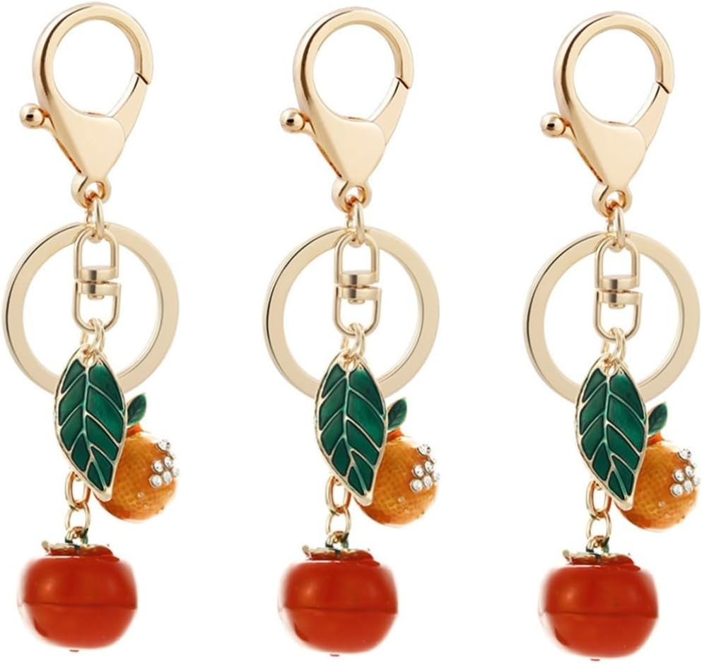 2Pcs Key Chain Pendant Decorative Keychain Accessories Backpack Fruit Pendant Keychain Charms Car Key Chains Car Rhinestone Ornament Crystal Child Bulk Bags