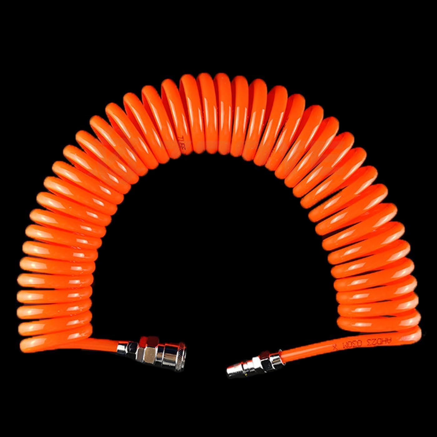 Recoil Air Compressor Hose, 6M Length, 5Mm Inner Diameter, Orange PU Coil