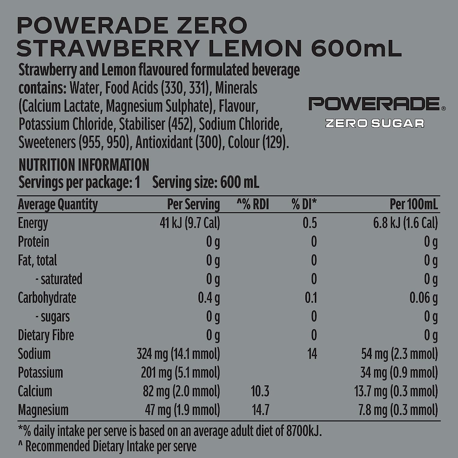 Powerade Zero Strawberry Lemon Multipack Sipper Cap Bottles 12 X 600Ml image number 4