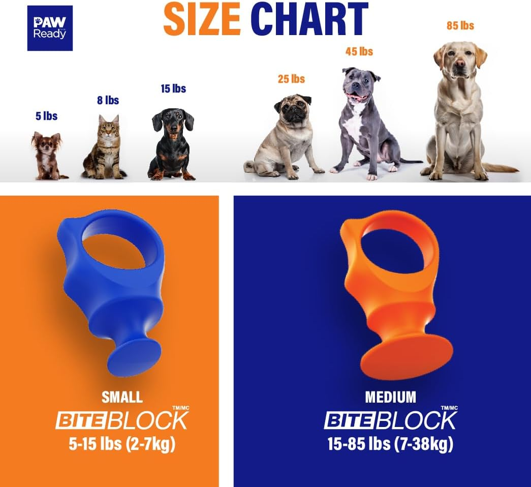 Paw Ready Pet Toothbrushing Assistant for Puppies' Dogs and Cats Allows You to Brush Your Pet&rsquo;S Teeth without Constantly Worrying about Getting Bitten. (Blue, Small)