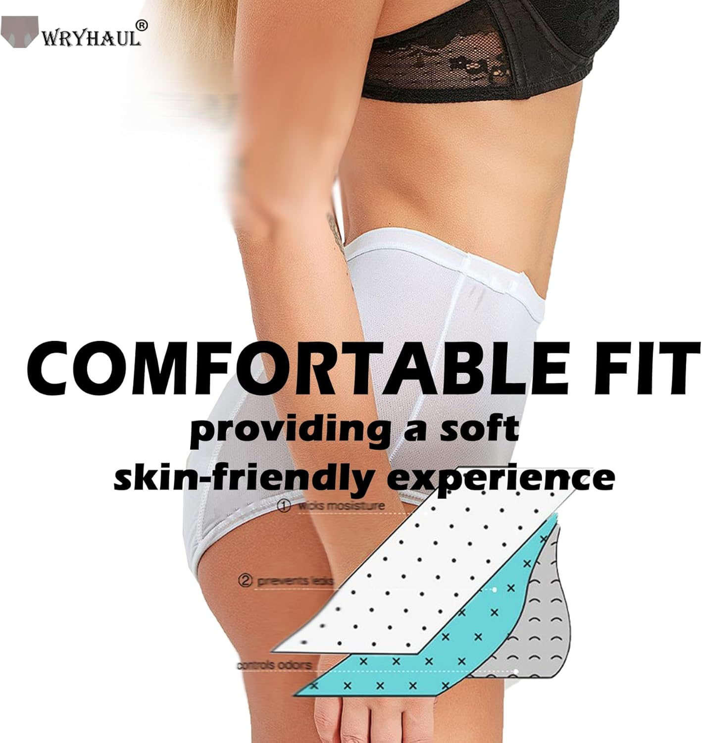 Pinknate Panties Leak Proof, Sleekhip - Leakproof High-Waist Tummy-Control Butt-Lifting Panties, Leakproof Ladies Underwear Washable image number 2