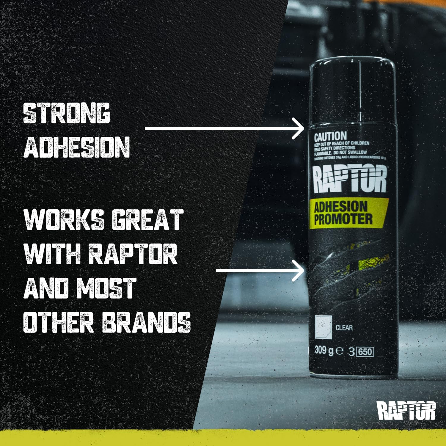 RAPTOR Adhesion Promoter, Excellent Adhesion Characteristics, Perfect for Difficult to Sand Surfaces, Compatible with Most Paint Systems, Plastic Primer, 309G, Clear image number 4