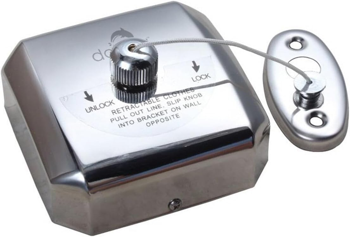 Dolphy Retractable Stainless Steel Clothesline &ndash; Square Design, Wall Mounted, Mirror Finish, Heavy-Duty, Space Saving for Bathroom, Laundry, Balcony, Patio & Bedroom image number 4