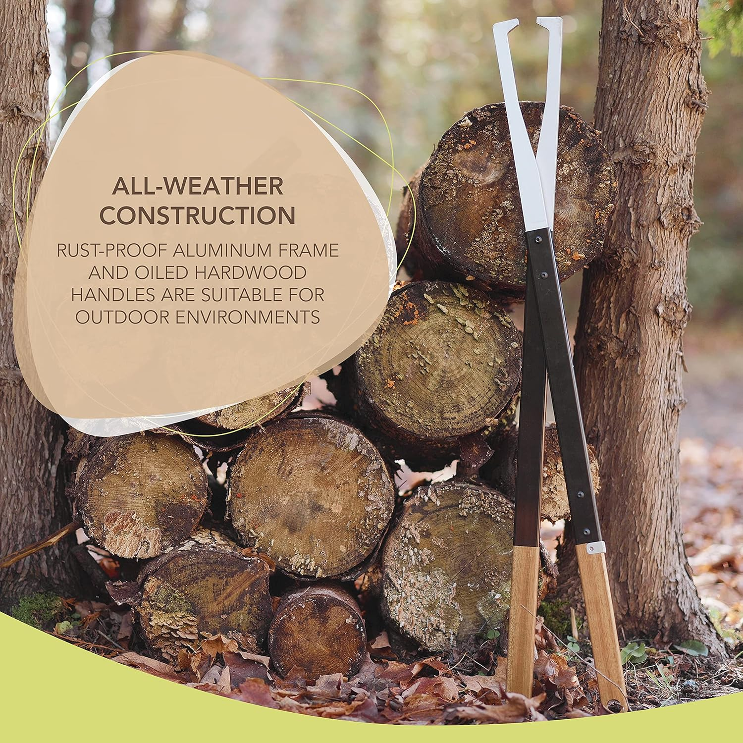 KABIN Fire Tong Log Grabber &ndash; Extra Long Firewood Claw Tongs for Fireplace, Outdoor Campfire, Firepit & More 38"