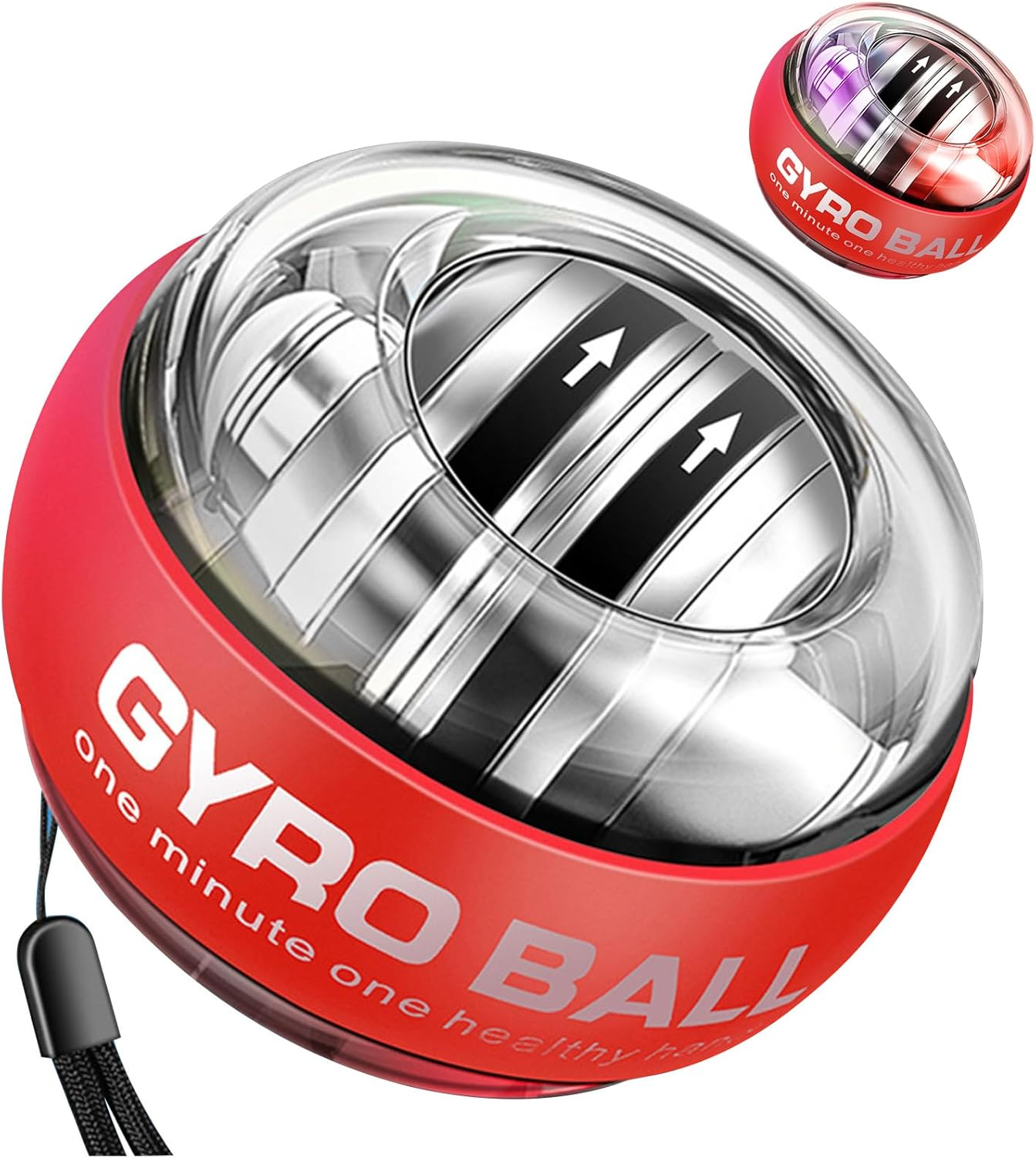 Gyro Ball of Wrist Trainer, for Fitness Wrist Exerciser, Power Strengthen Arms, Fingers, Bones and Muscles，Auto-Start Torqueball with LED Lights image number 2