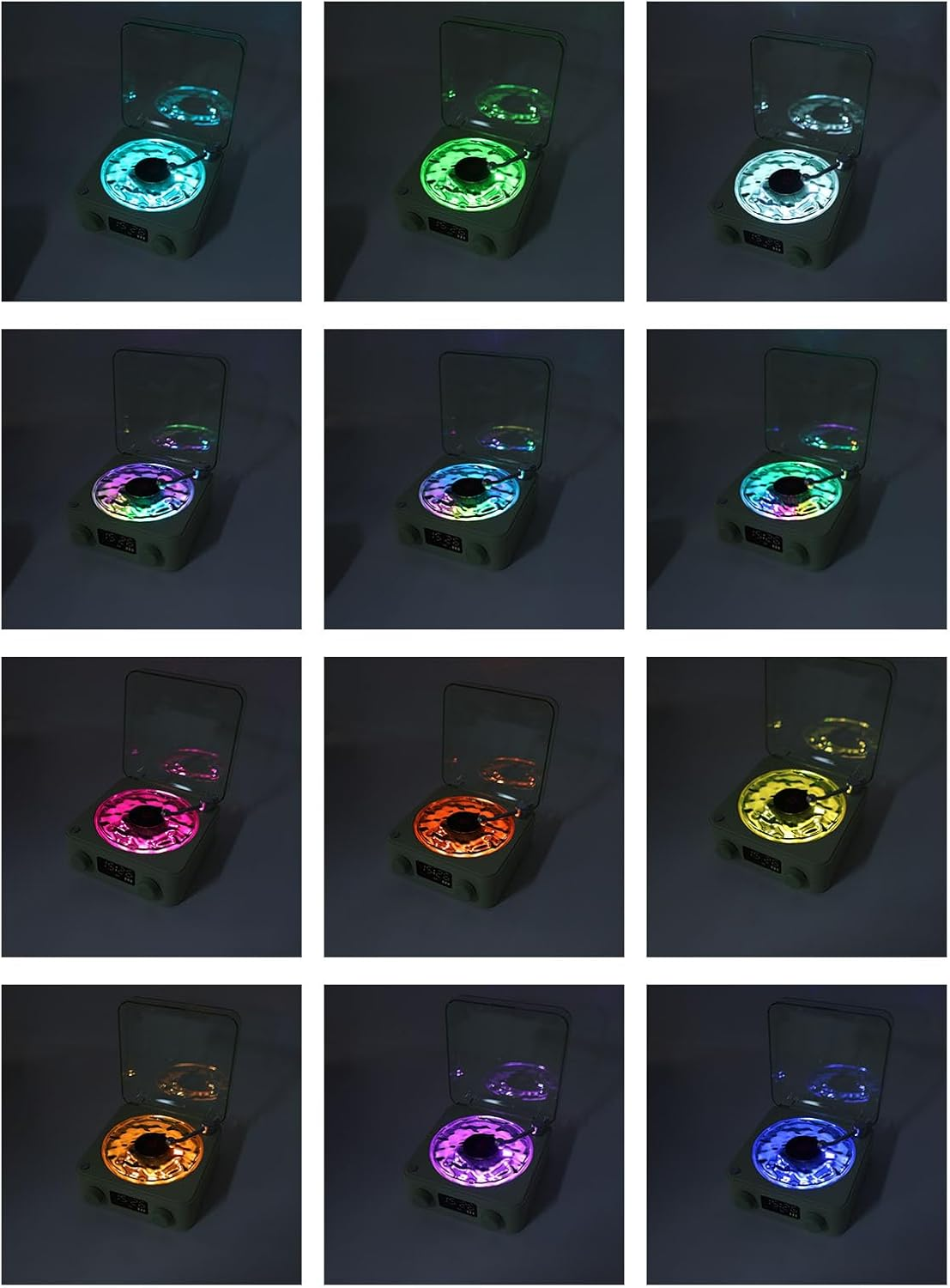 Retro Bluetooth Speaker, Vintage Record Player Bluetooth Speaker, with Ambient Lights, Support Bluetooth, TF Card, AUX, White Noise (Green)