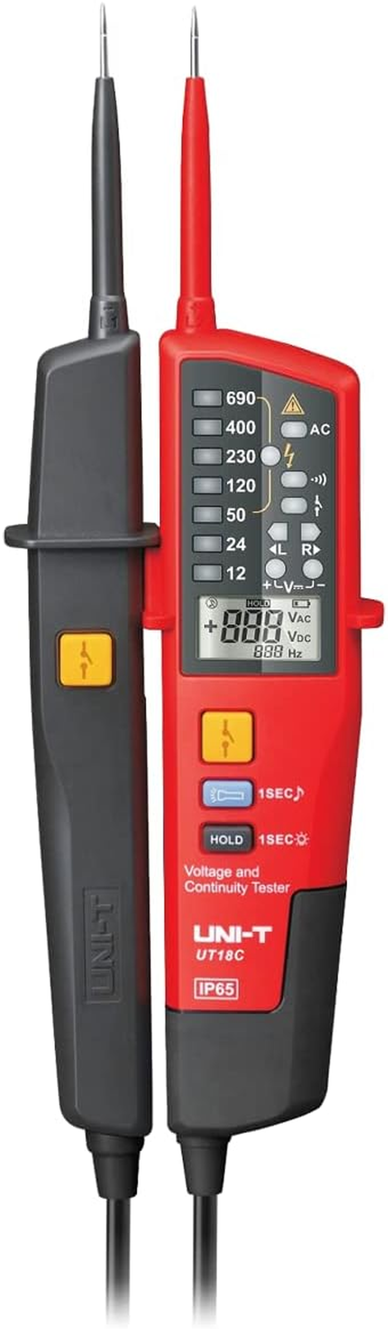 UNI-T Multimeter (Tester) UT18C / MIE0195 LCD Display IP65, Black/Red