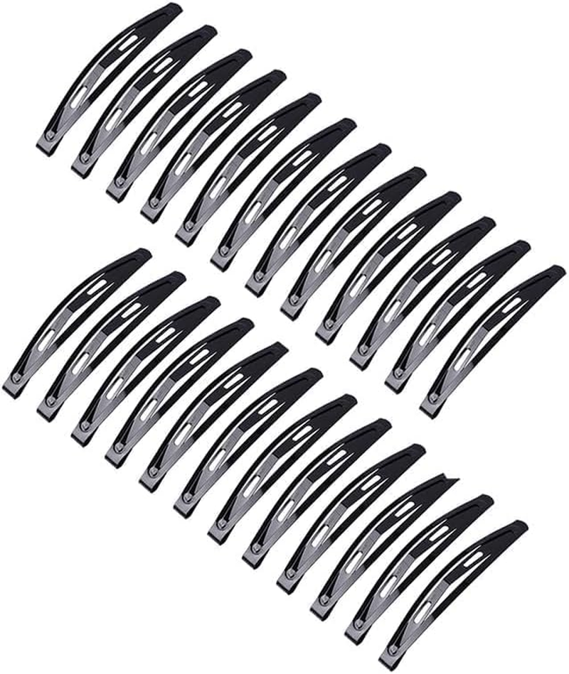 24Pcs Large Metal Snap Hair Clips for Women - 2.16 Inch Black No-Slip Clips for Long Hair, Makeup Styling image number 2