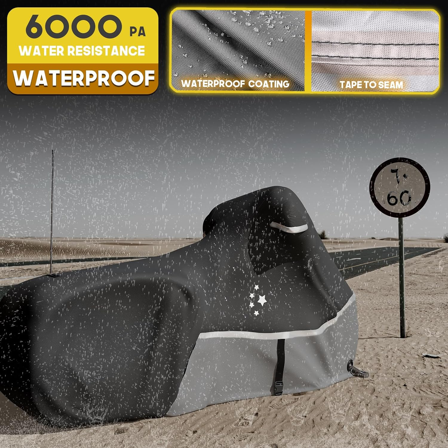 LIBZAKI Motorcycle Cover 96" XXL Vehicle Cover/Gray image number 5