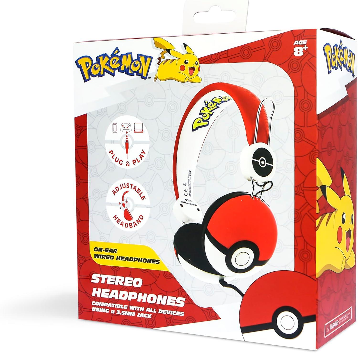OTL Technologies Pokemon Poke Ball Wired Headphones for Ages 8 Up image number 2