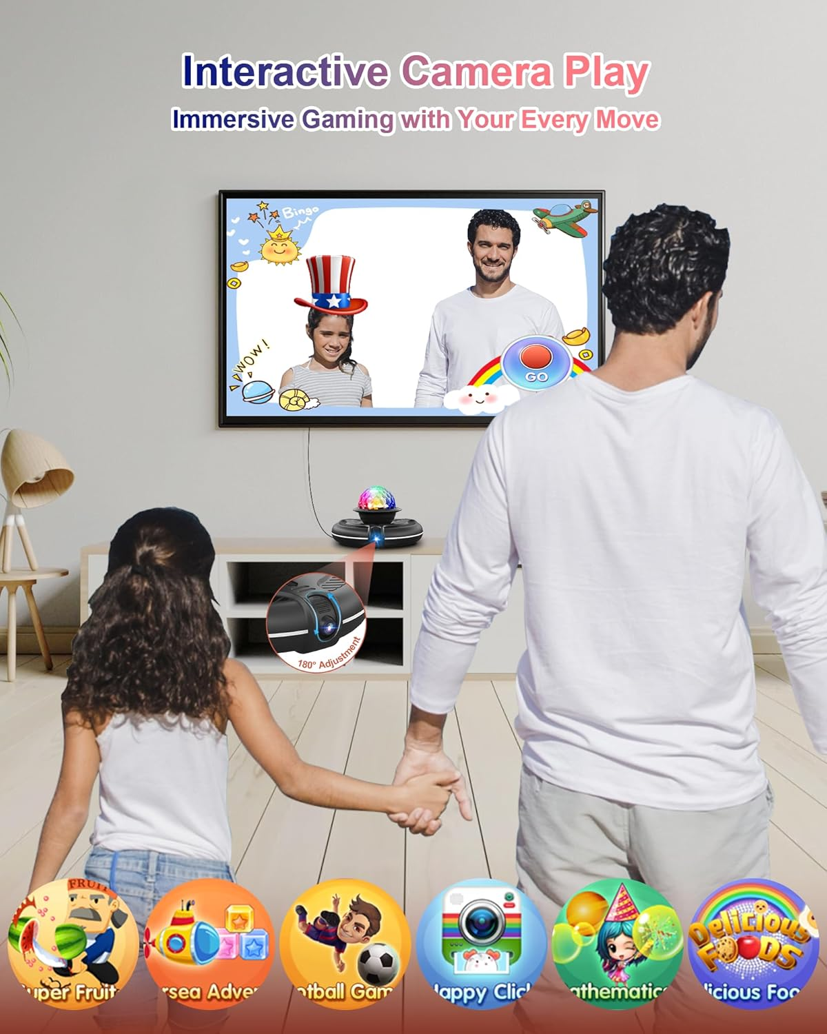 Acelufly Dance Mat - Dance Mats for TV with Camera, Non-Slip Play Mat with 2 Wireless Handles & Colourful Disco Ball, Dance Cushion Game for Kids and Adults, Boys, Girls - Pink image number 7