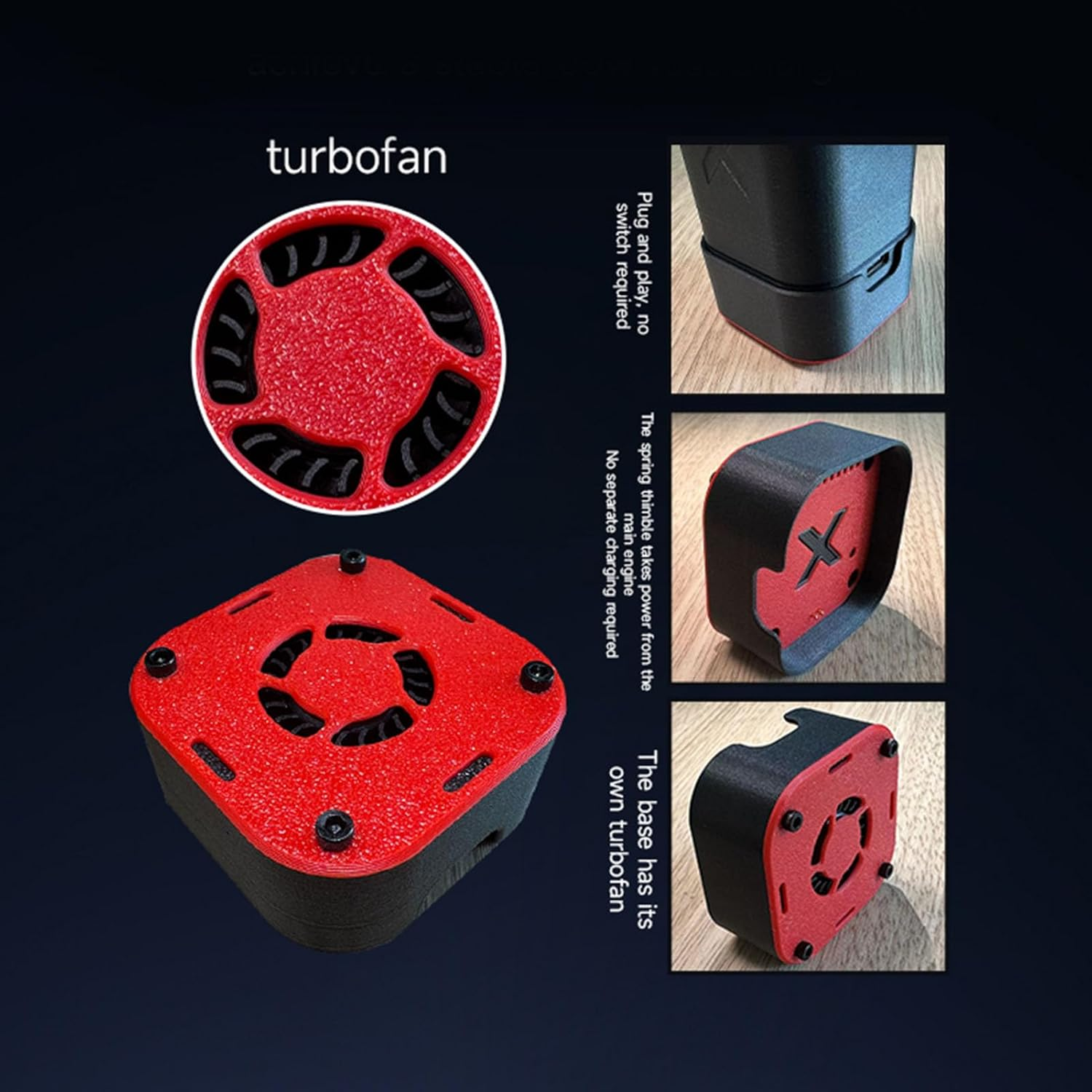 Mini Car Dryer Air Blower, 1500G Thrust & 220MPH Powerful Turbo Dryer Blower for Cars, Speeds Adjustment, 16000Mah Electric Cordless Leaf Blower for Patio Cleaning, Snow Blowing image number 2