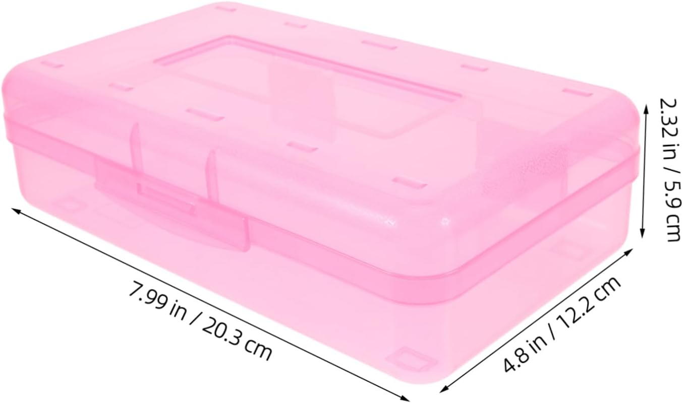 WEKAMOS 3Pcs Large Capacity Plastic Pencil Box for Markers and Crayons Stackable Stationery Storage Case for Boys and Girls Desk Accessories and Office Supplies