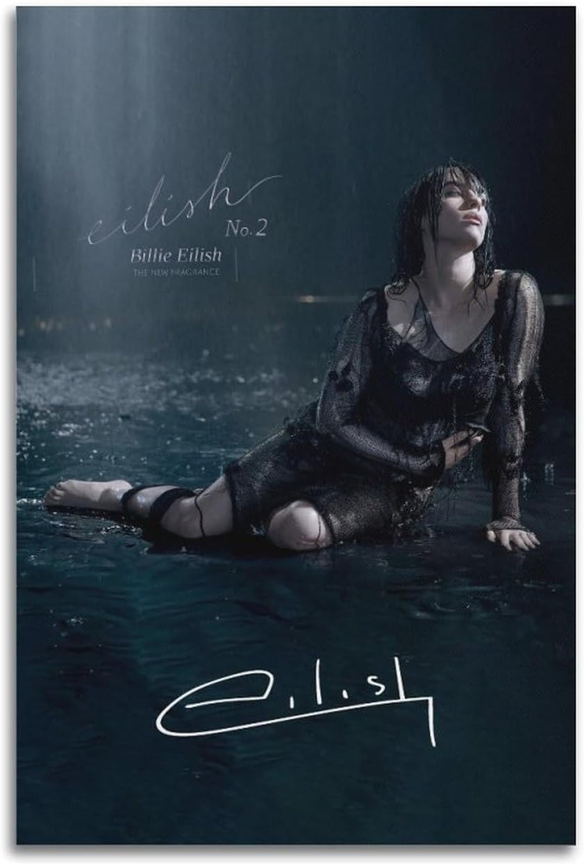 Wall Art Billie Music Eilish Poster Poster Canvas Painting Wall Art Picture Home Decor Print for Bedroom Living Room Dorm Study Bar Office 16X24Inch(40X60Cm) image number 1