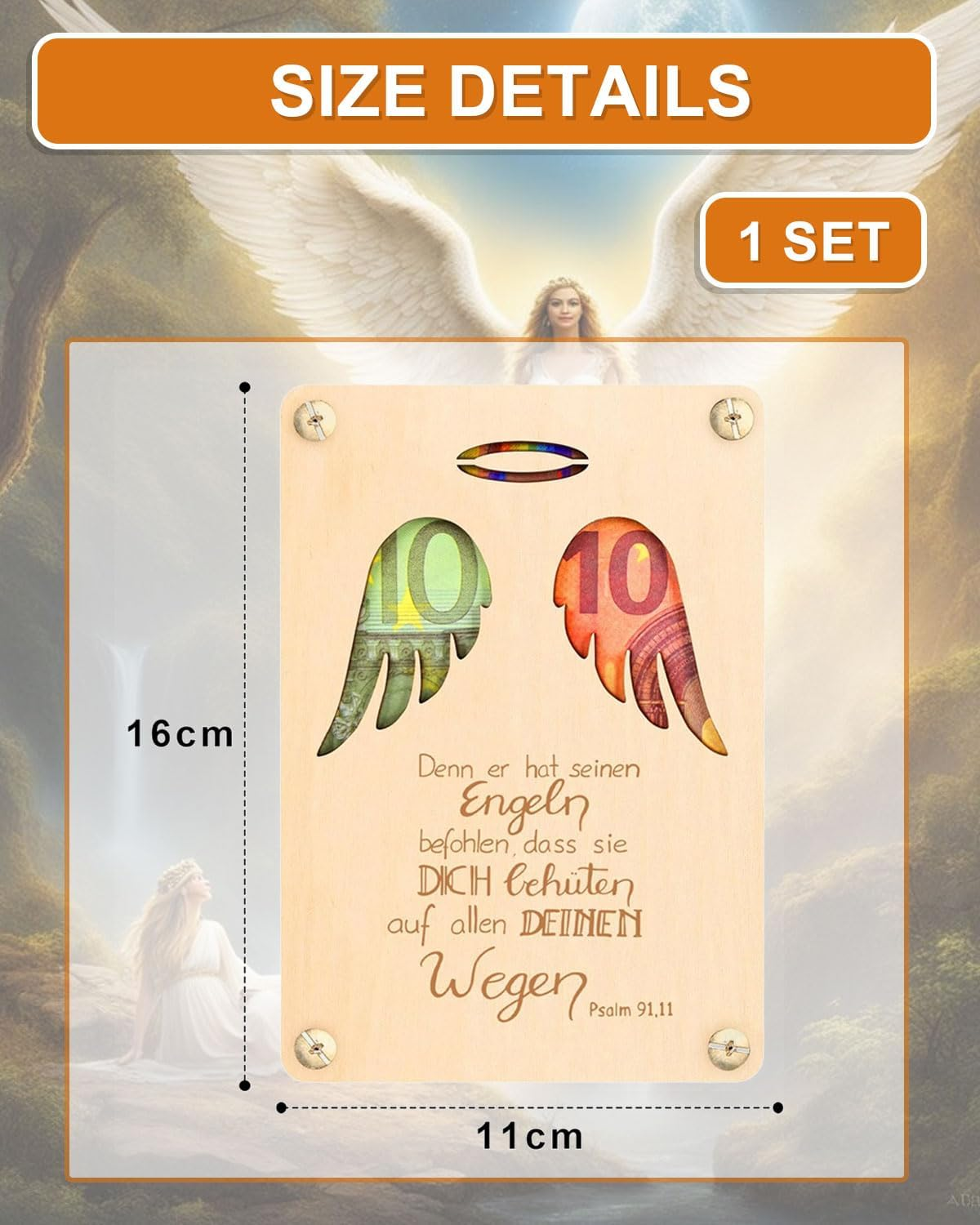 Christening Gifts for Boys and Girls, Gift Christening Card Made of Wood in Small Form - Cool Money Gifts for Confirmation, Communion, Youth Consecration, Christening - Money Gifts Packaging image number 3