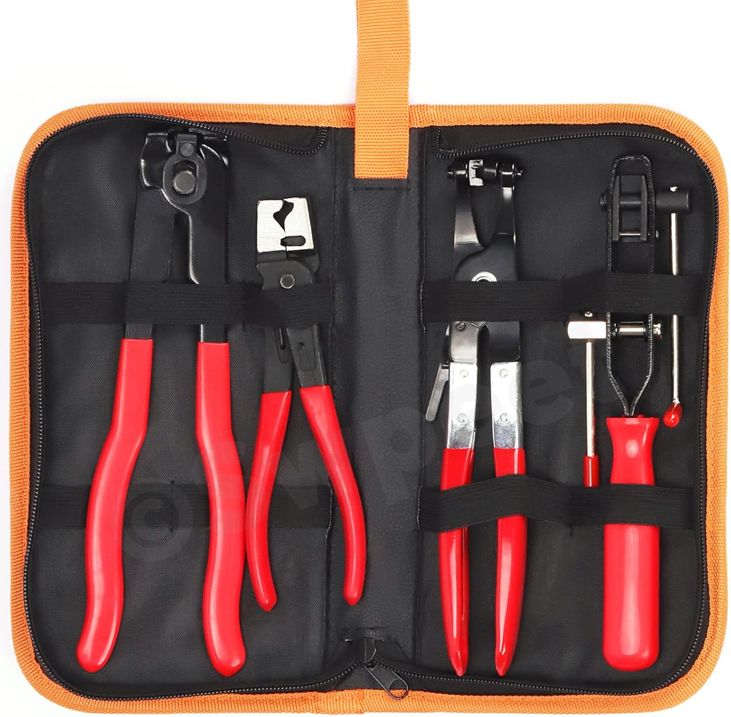 Swpeet 5Pcs 4Types CV Joint Boot Clamp Pliers, Hose Clamp Pliers, ATV CV Axle Boot Clamp Pliers, Clic-R Type Pliers with Gloves Assortment Kit, Car Banding Tools Kit for Most Car image number 5