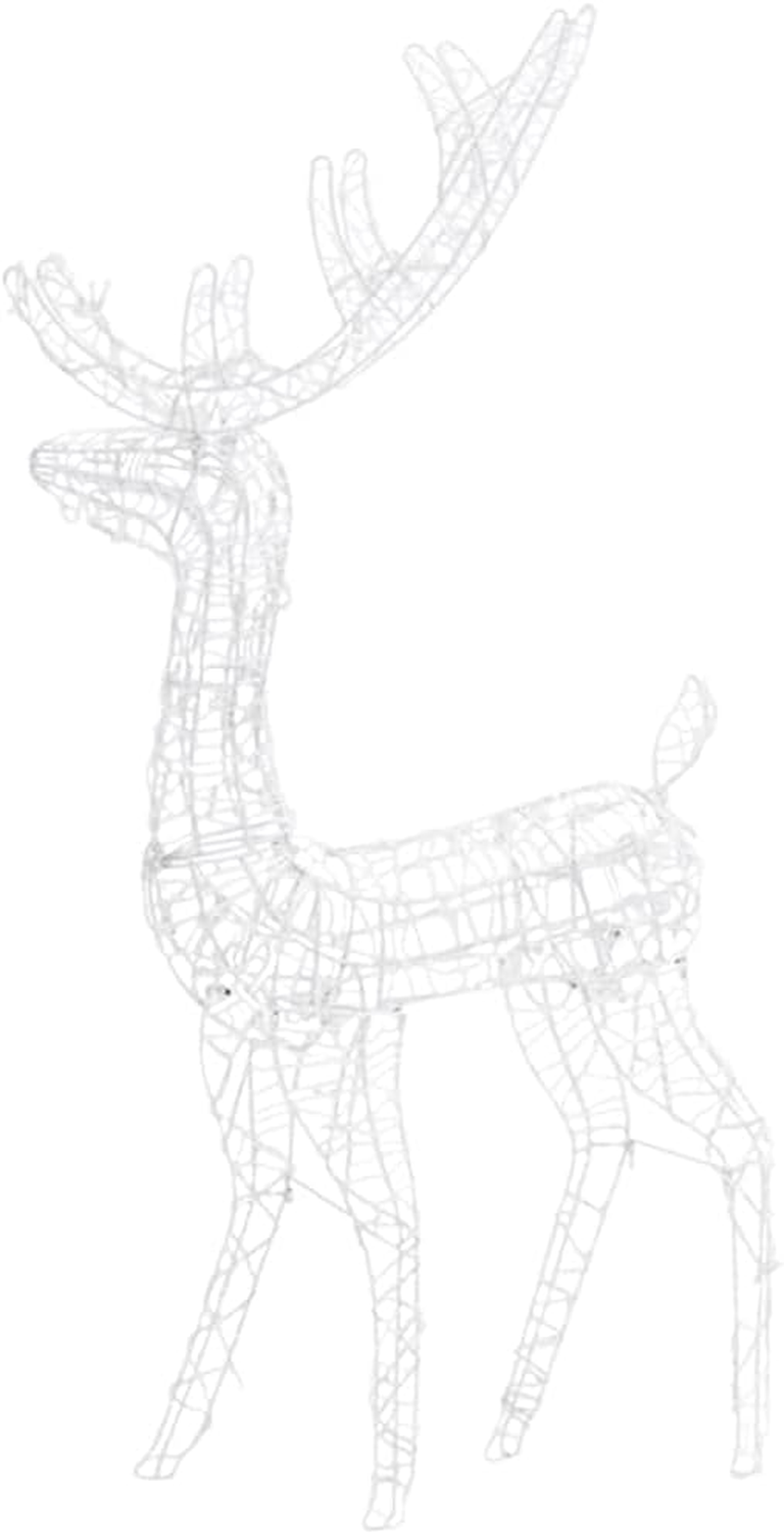 Christmas Reindeer, Xmas Light up Reindeer Outdoor Yard Christmas Decoration Acrylic Reindeer Family Christmas Decoration 300 LED Cold White