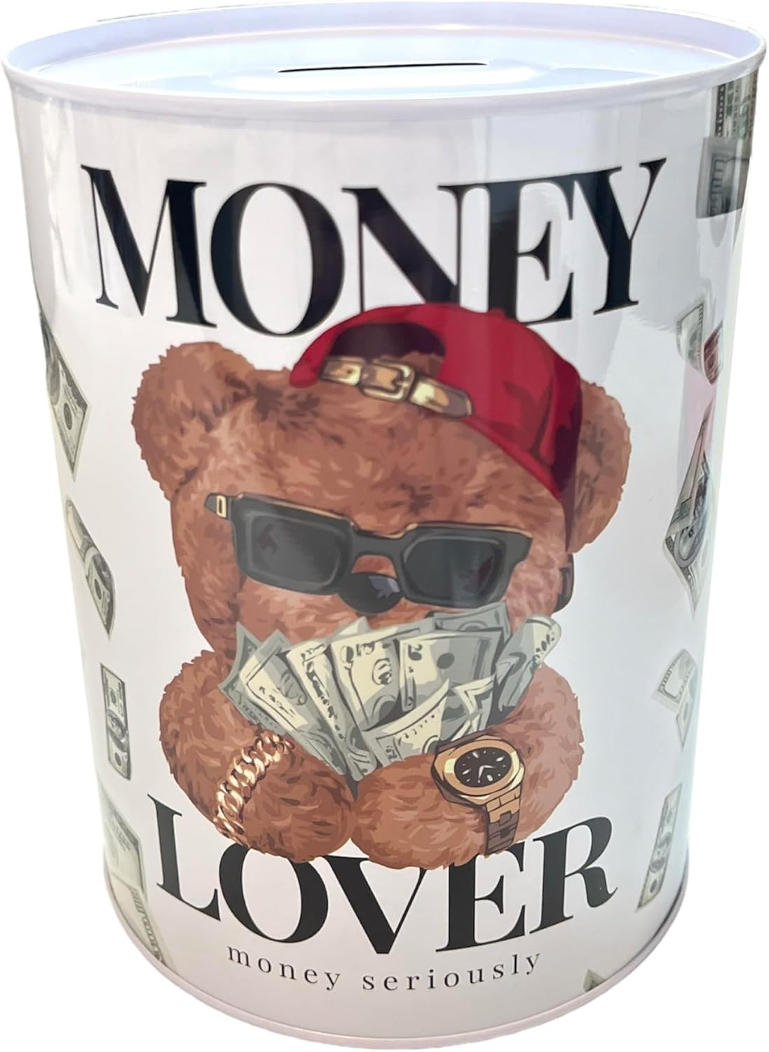 Original Money Box with Style and Message, Large Money Box for Adults, Money Box, Gift, Money Box XL (15 X 10 Cm, Bear Money Lover)