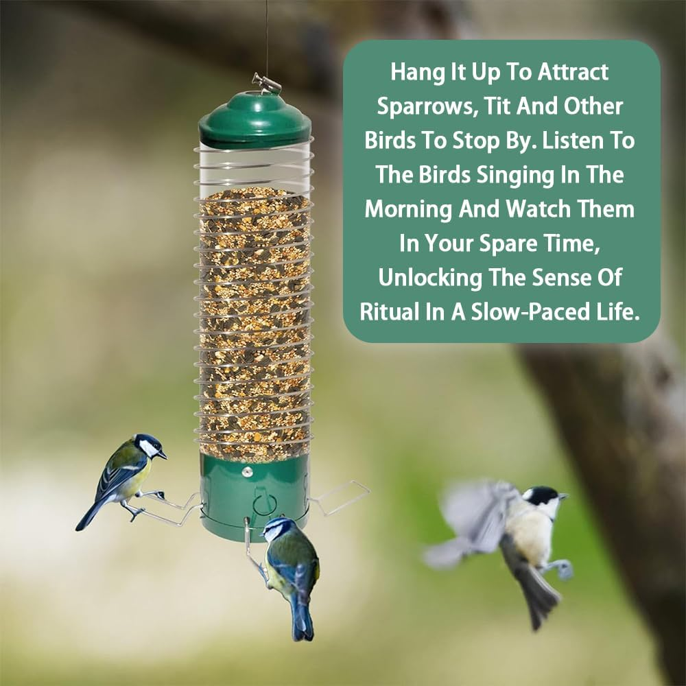 Wild Bird Feeder,Humming Bird Feeders,Birds Food Container,Garden Decoration,For outside Hanging,For Garden Yard Balcony outside Decoration,Easy to Use image number 4