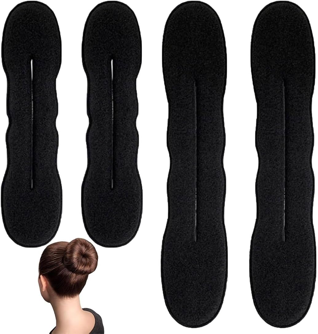 FMYODWU Pack of 4 Magic Bun, Bun Maker Upgraded Hair Clip Sponge Clip Haircut Donut Bun Curler Donut Tool, 2 Large and 2 Small, Perfect for Stylish Buns and Chignons image number 5