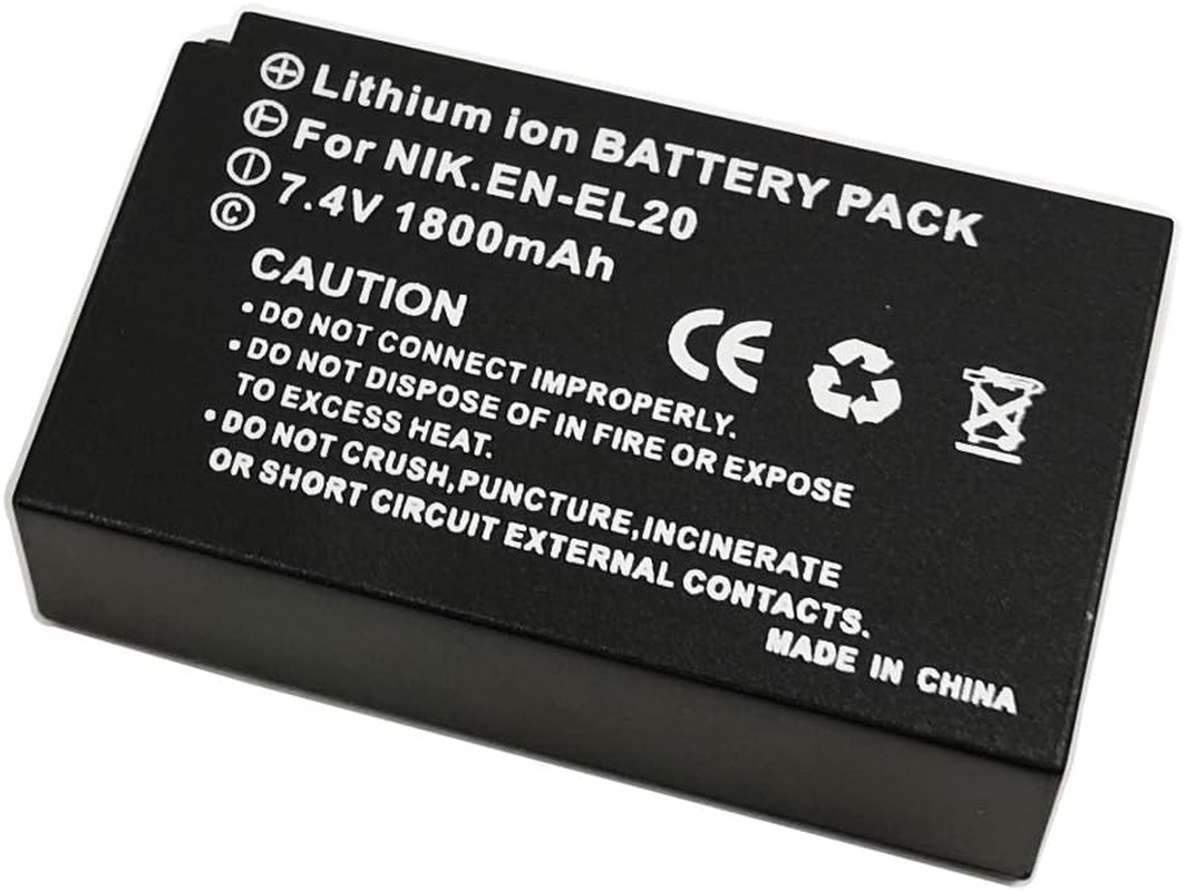 USB LCD Dual Charger +2X 1800Mah Battery for EN-EL20 En-El20A MH-27 Nikon One 1 J1/1 J2/1 J3/1 S1/1 V3 COOLPIX P1100 P1000 P950 a AW1 Camera image number 2