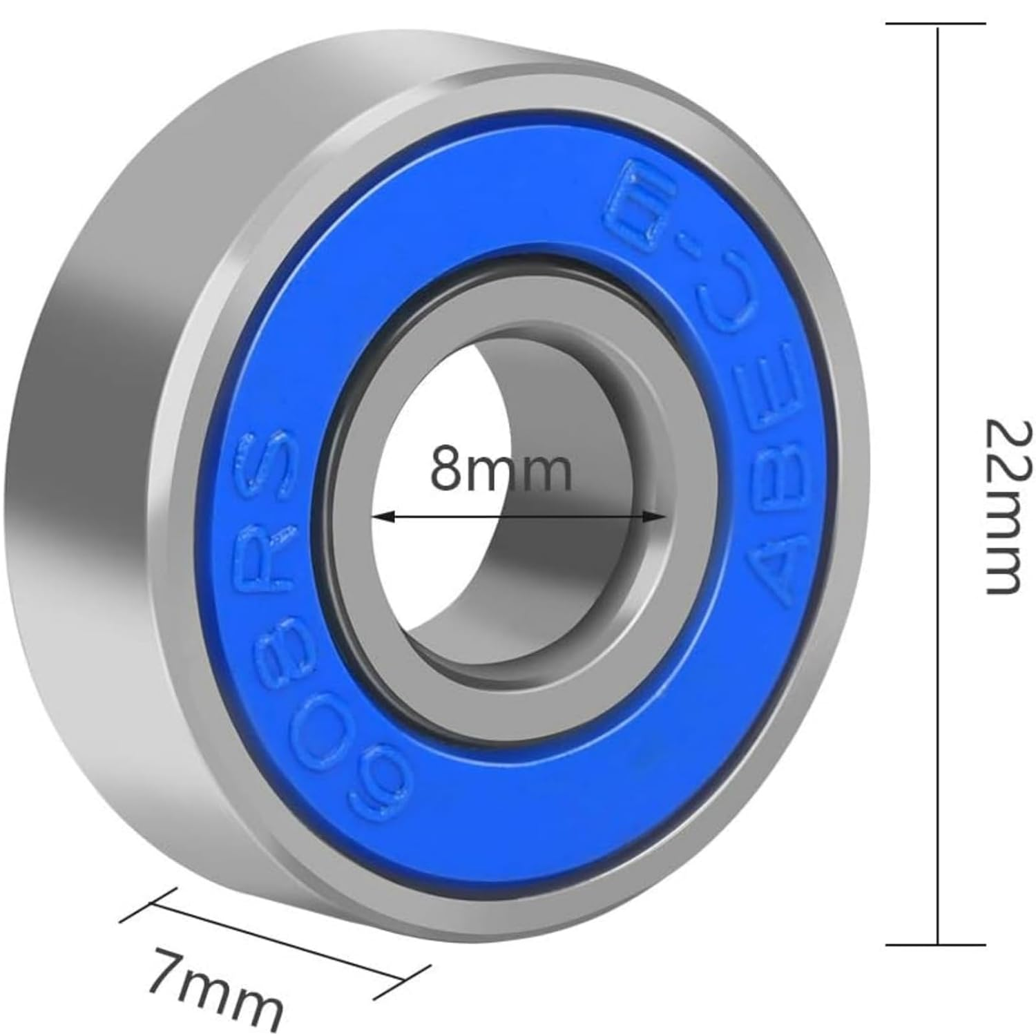 GAIVEK 20 Pcs 608RS Skateboard Bearings,Roller Skate Wheels Scooter ABEC-9 Rubber Sealed Metal Spare Bearing for Four-Wheel Longboard Stunt Scooters Inline Skates (Colorful) image number 2