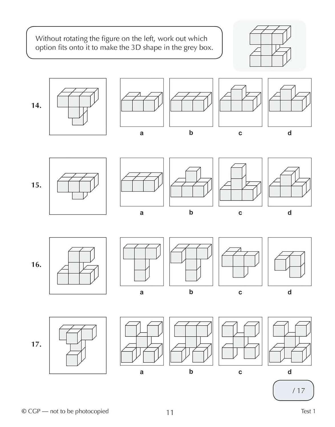 11+ CEM 10-Minute Tests: Non-Verbal Reasoning 3D & Spatial - Ages 10-11 Book 1 (With Online Ed) image number 1