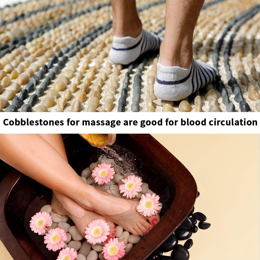 OUPENG Pebbles Polished Gravel, Natural Polished Mixed Color Stones, Small Decorative River Rock Stones 2 Pounds (32-Oz) image number 6