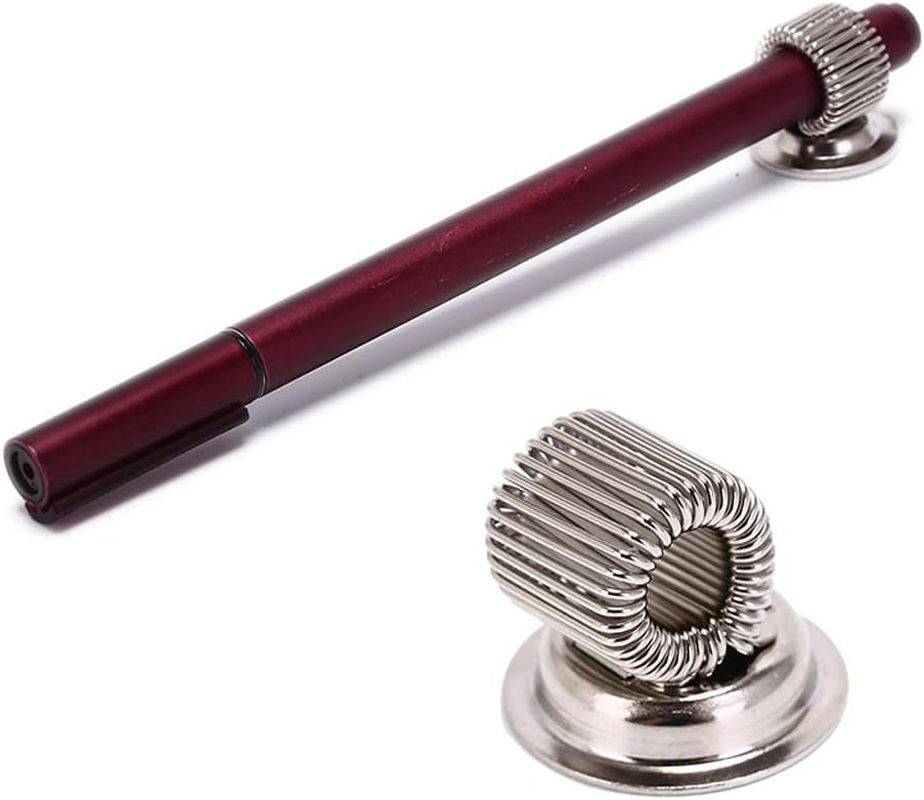 Medsuo 3Pcs Strong Magnetic Single Pen Holders Organizer Clips with Adjustable Spring Loop Fit for Any Size Pens Removable Push Pins on Refrigerator, Whiteboard, Erase Board and Bulletion Board image number 2