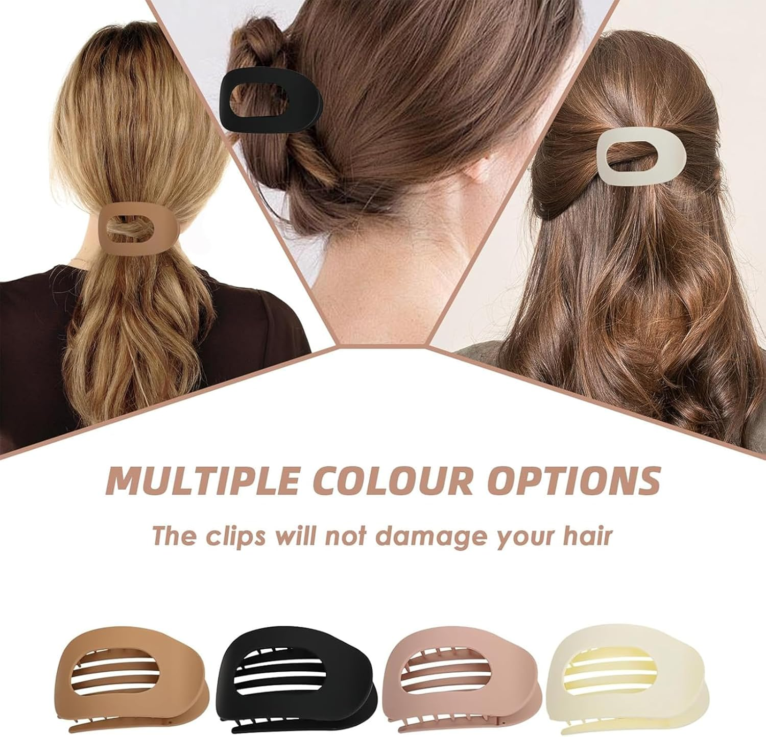 Rhoyee 4 Pack Flat Duckbill Hair Clips for Women &ndash; Non-Slip Strong Hold Hair Claw Clips with Durable Spring, Lightweight Stylish Barrettes for Thick, Thin, Long & Short Hair (4 Colors) image number 1